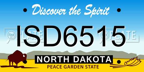 ISD6515 North Dakota License Plate