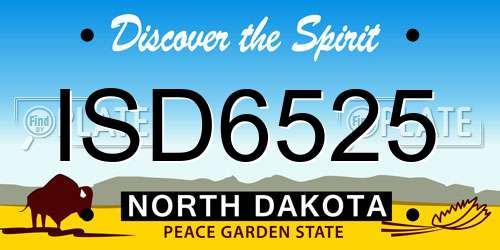 ISD6525 North Dakota License Plate