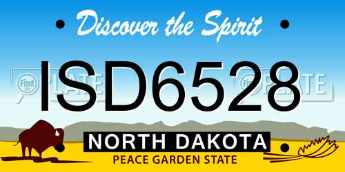 ISD6528 North Dakota License Plate