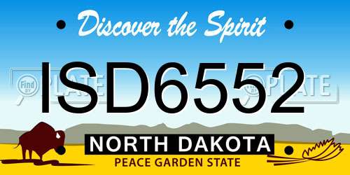 ISD6552 North Dakota License Plate