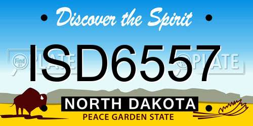 ISD6557 North Dakota License Plate