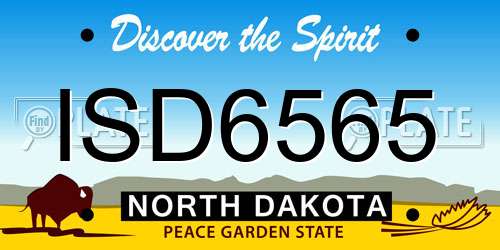 ISD6565 North Dakota License Plate