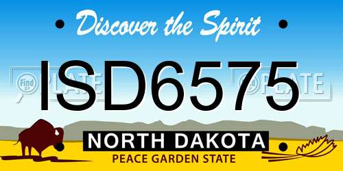 ISD6575 North Dakota License Plate