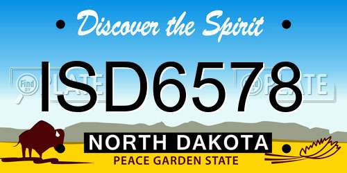 ISD6578 North Dakota License Plate