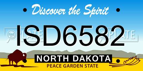 ISD6582 North Dakota License Plate