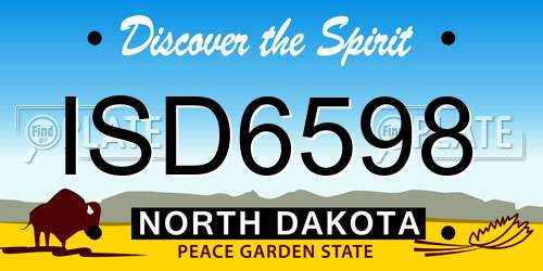 ISD6598 North Dakota License Plate