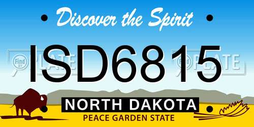 ISD6815 North Dakota License Plate