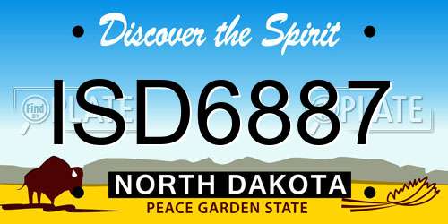 ISD6887 North Dakota License Plate