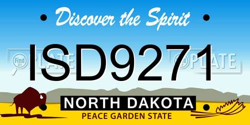 ISD9271 North Dakota License Plate