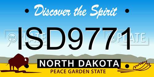 ISD9771 North Dakota License Plate