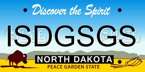 ISDGSGS North Dakota License Plate