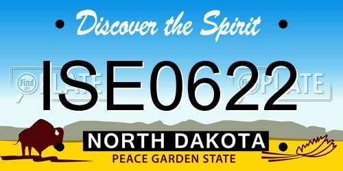 ISE0622 North Dakota License Plate