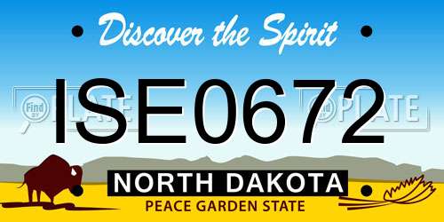 ISE0672 North Dakota License Plate
