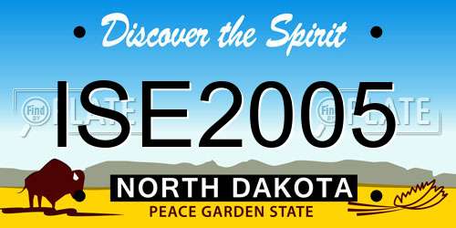 ISE2005 North Dakota License Plate