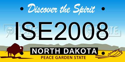 ISE2008 North Dakota License Plate