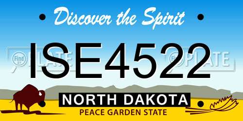 ISE4522 North Dakota License Plate