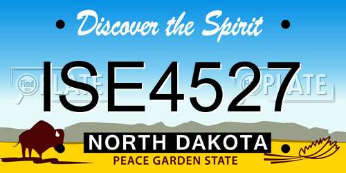 ISE4527 North Dakota License Plate