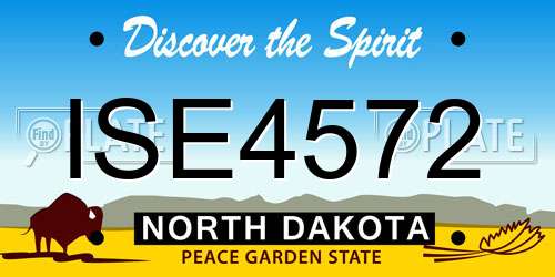 ISE4572 North Dakota License Plate