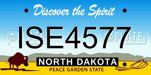 ISE4577 North Dakota License Plate