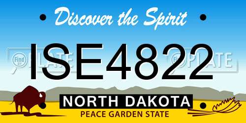 ISE4822 North Dakota License Plate