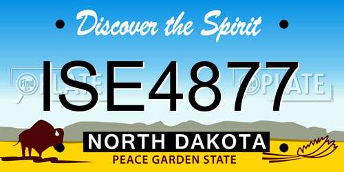 ISE4877 North Dakota License Plate