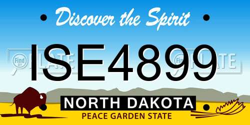 ISE4899 North Dakota License Plate