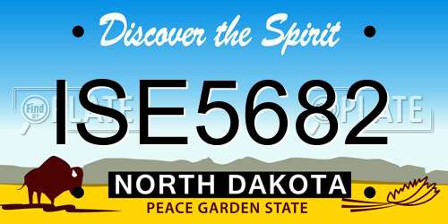 ISE5682 North Dakota License Plate