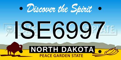 ISE6997 North Dakota License Plate