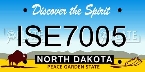 ISE7005 North Dakota License Plate