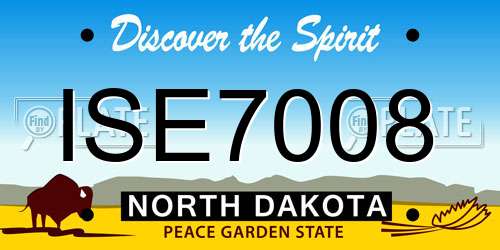 ISE7008 North Dakota License Plate