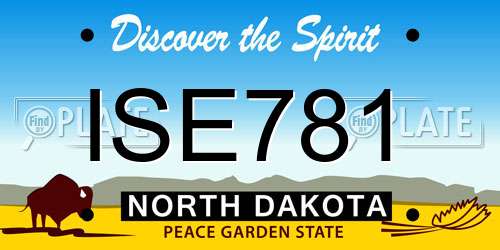 ISE781 North Dakota License Plate