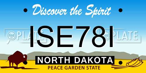 ISE78I North Dakota License Plate