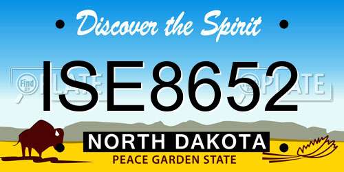 ISE8652 North Dakota License Plate