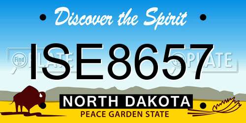 ISE8657 North Dakota License Plate