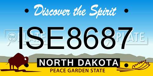 ISE8687 North Dakota License Plate