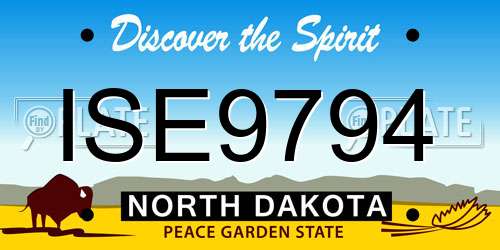 ISE9794 North Dakota License Plate
