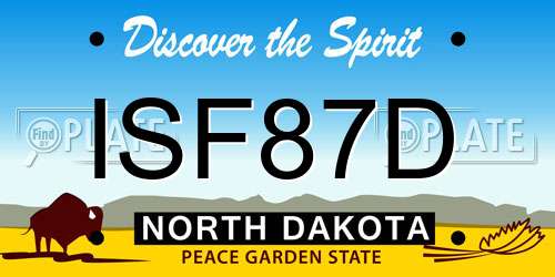 ISF87D North Dakota License Plate