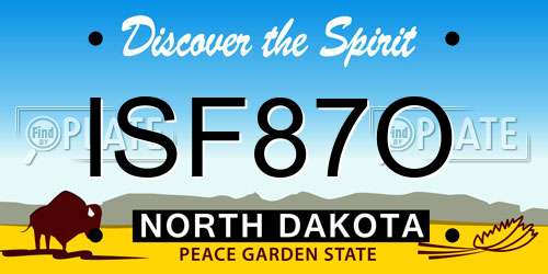 ISF87O North Dakota License Plate
