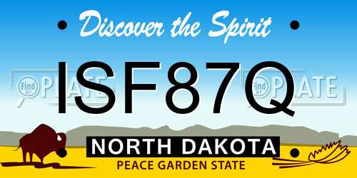 ISF87Q North Dakota License Plate
