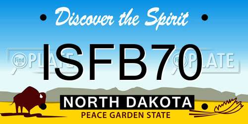 ISFB70 North Dakota License Plate