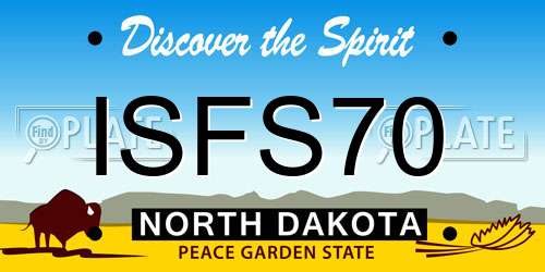 ISFS70 North Dakota License Plate