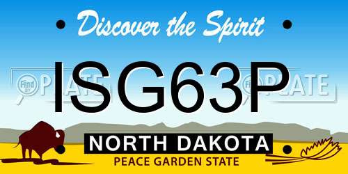ISG63P North Dakota License Plate