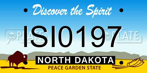 ISI0197 North Dakota License Plate