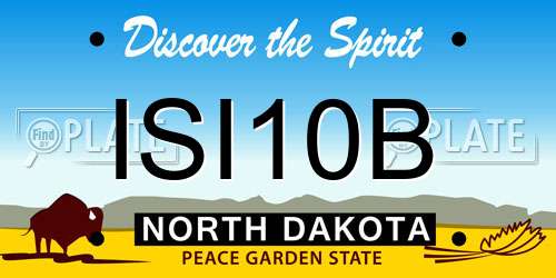 ISI10B North Dakota License Plate