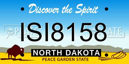 ISI8158 North Dakota License Plate