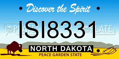 ISI8331 North Dakota License Plate
