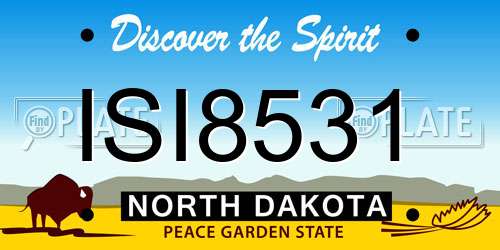 ISI8531 North Dakota License Plate