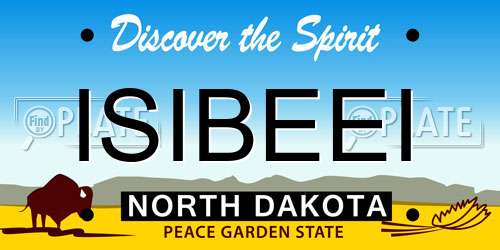 ISIBEEI North Dakota License Plate