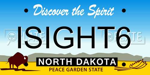 ISIGHT6 North Dakota License Plate