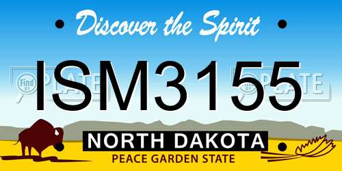 ISM3155 North Dakota License Plate
